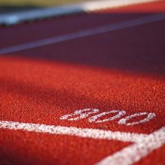 Close-up of a running track